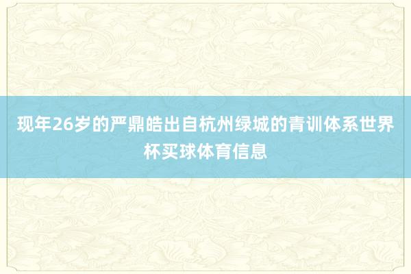 现年26岁的严鼎皓出自杭州绿城的青训体系世界杯买球体育信息