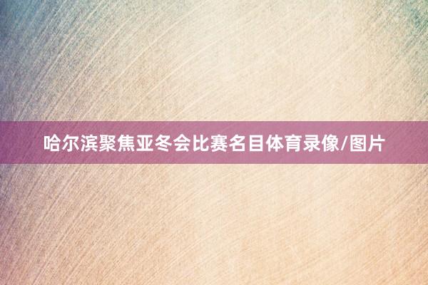 哈尔滨聚焦亚冬会比赛名目体育录像/图片