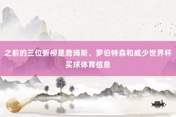 之前的三位折柳是詹姆斯、罗伯特森和威少世界杯买球体育信息