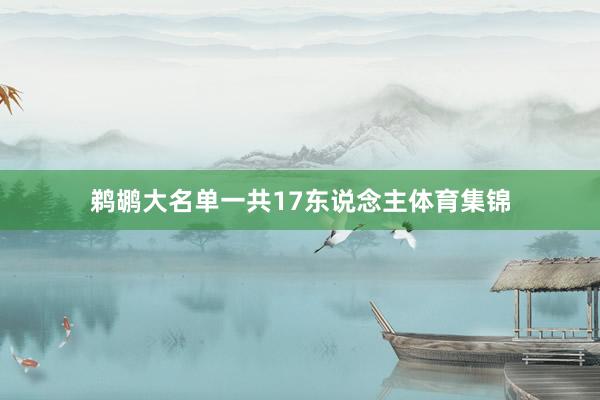鹈鹕大名单一共17东说念主体育集锦