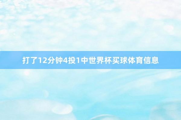 打了12分钟4投1中世界杯买球体育信息