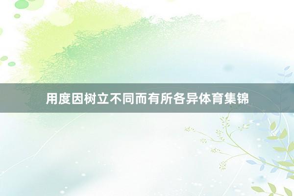 用度因树立不同而有所各异体育集锦