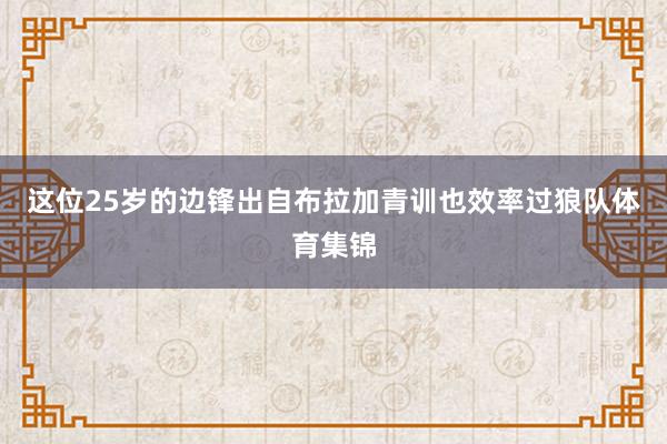 这位25岁的边锋出自布拉加青训也效率过狼队体育集锦