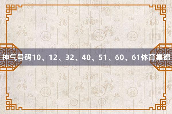神气号码10、12、32、40、51、60、61体育集锦