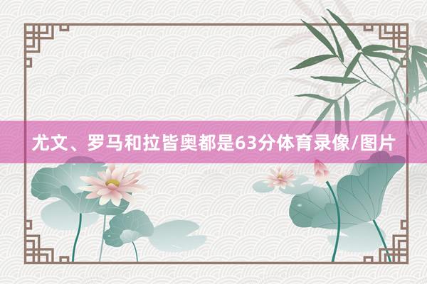 尤文、罗马和拉皆奥都是63分体育录像/图片