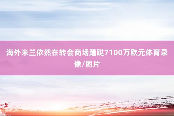 海外米兰依然在转会商场蹧跶7100万欧元体育录像/图片