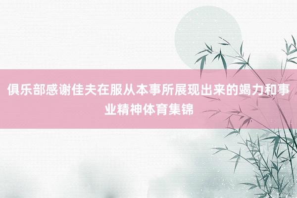 俱乐部感谢佳夫在服从本事所展现出来的竭力和事业精神体育集锦
