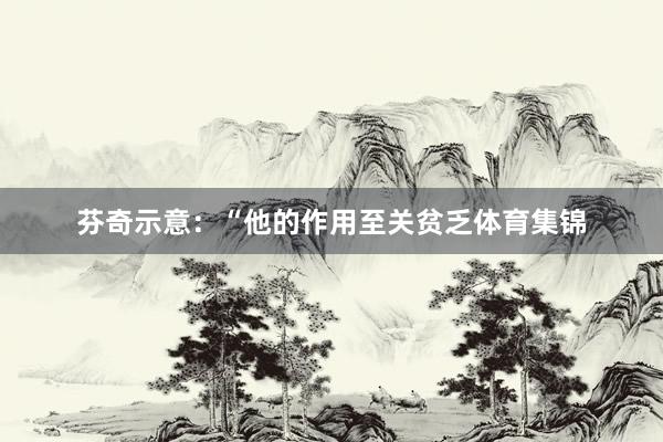 芬奇示意:“他的作用至关贫乏体育集锦