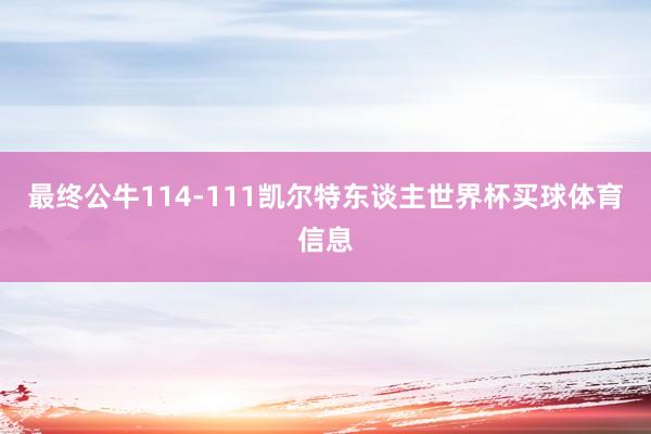 最终公牛114-111凯尔特东谈主世界杯买球体育信息