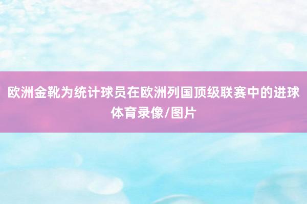 欧洲金靴为统计球员在欧洲列国顶级联赛中的进球体育录像/图片