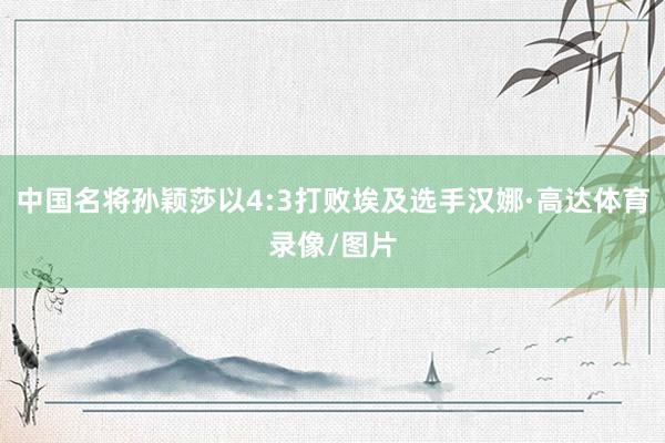 中国名将孙颖莎以4:3打败埃及选手汉娜·高达体育录像/图片
