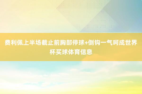 费利佩上半场截止前胸部停球+倒钩一气呵成世界杯买球体育信息