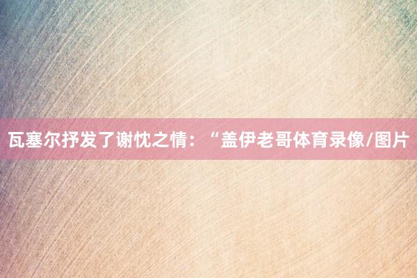 瓦塞尔抒发了谢忱之情：“盖伊老哥体育录像/图片