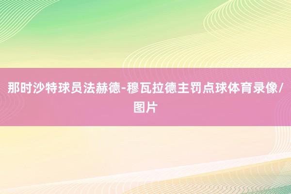 那时沙特球员法赫德-穆瓦拉德主罚点球体育录像/图片